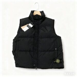 Stone Island Stand - Collar Down Vest Black